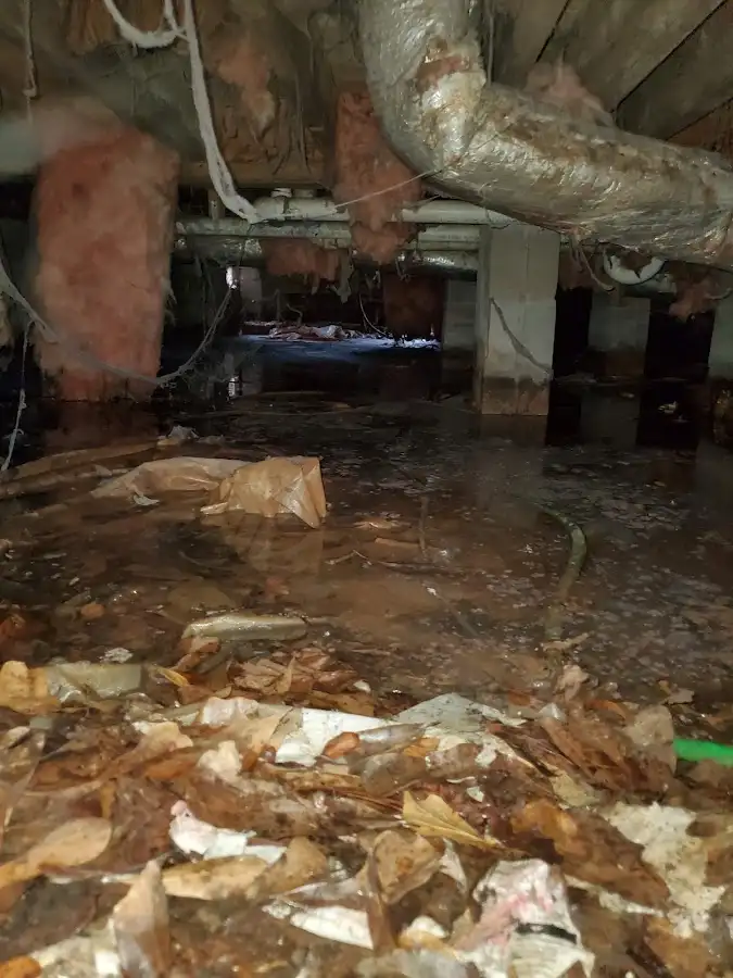 Crawl space flood assessment for Commercial Water Damage Restoration in Randallstown